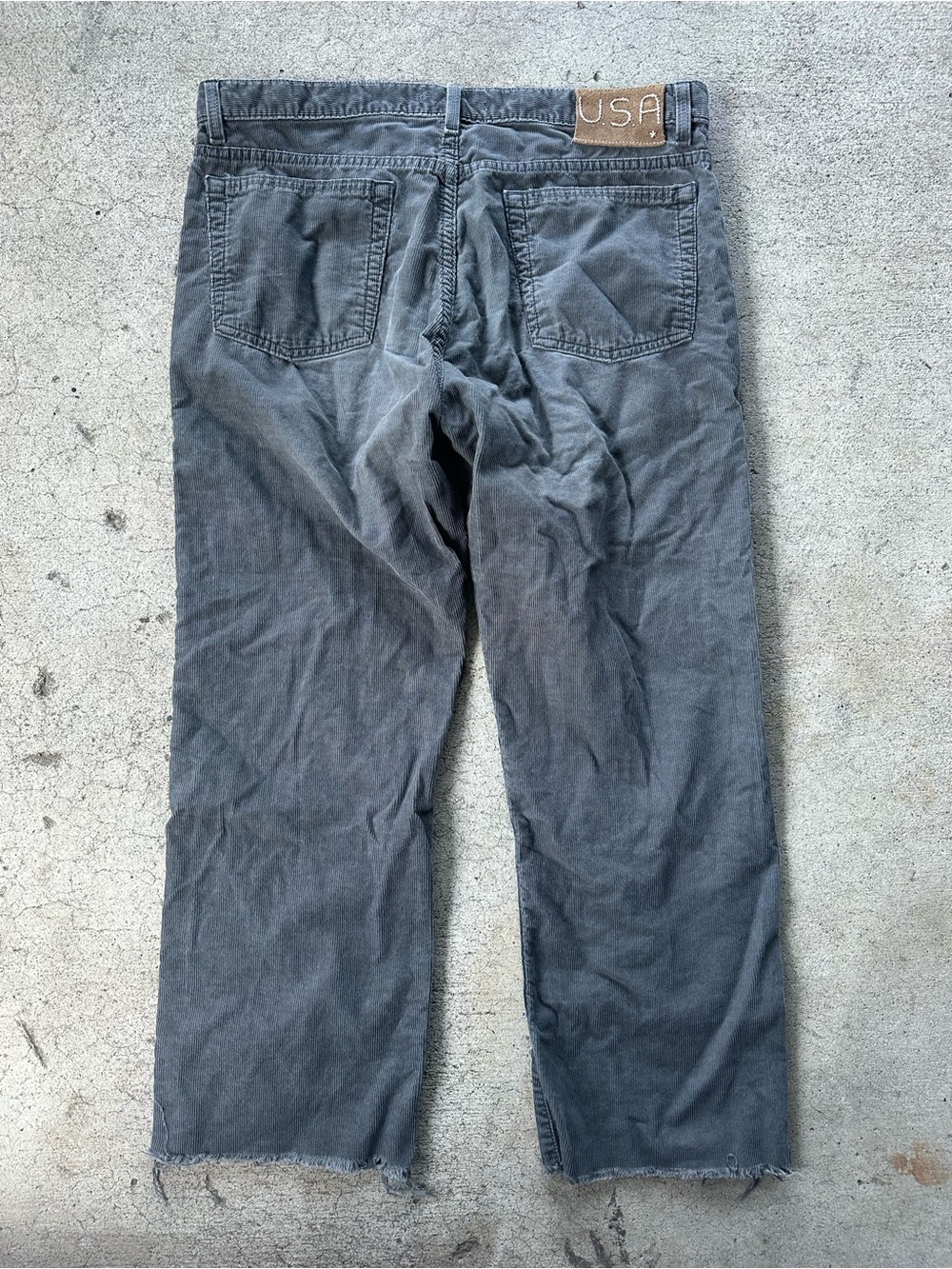 John Varvatos Gray Corduroy Straight Leg Pants